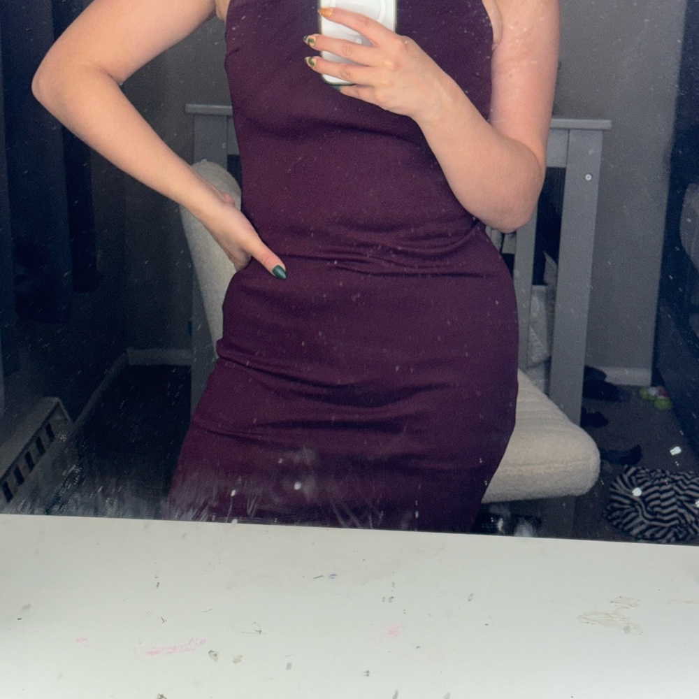 Elegant Burgundy Dress